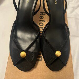 BRAND NEW Reformation Paula Heeled Sandal Black - Size 6.5